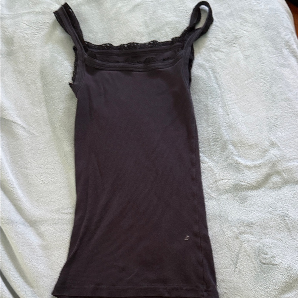 Poof! Black Camisole with Lace Trim